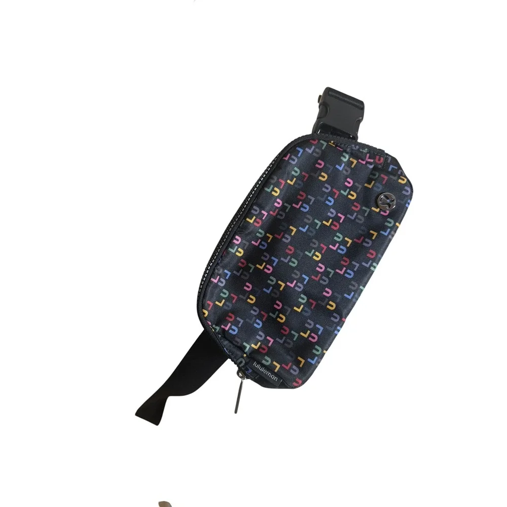 Lululemon Everywhere Belt Bag 1L Multicolor Logo Print Black LU9B48S NWT